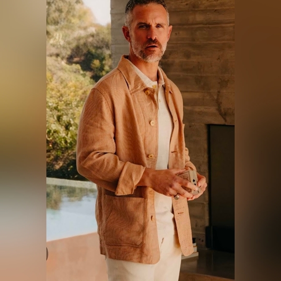 Taylor Stitch • The Ojai Jacket in Chili Stripe Linen size 46